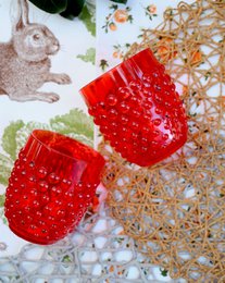 Arca Dotted aqua - Acryl Drinkbeker 350ml - rood - duurzaam, lichtgewicht, onbreekbaar, ideaal voor in de tuin, picknick, speelse look