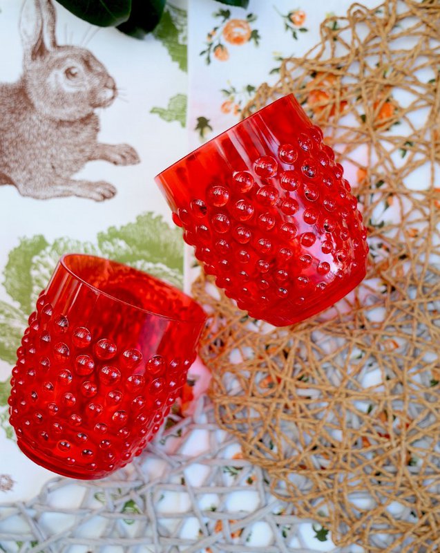 Arca Dotted aqua - Acryl Drinkbeker 350ml - rood - duurzaam, lichtgewicht, onbreekbaar, ideaal voor in de tuin, picknick, speelse look