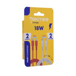 Conjunto de 2 cables de tipo de tipo en Lightning - Carga rápida 18W