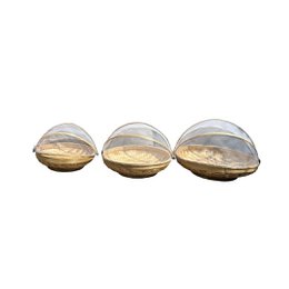 Set 3 Fliegenkörbe natur