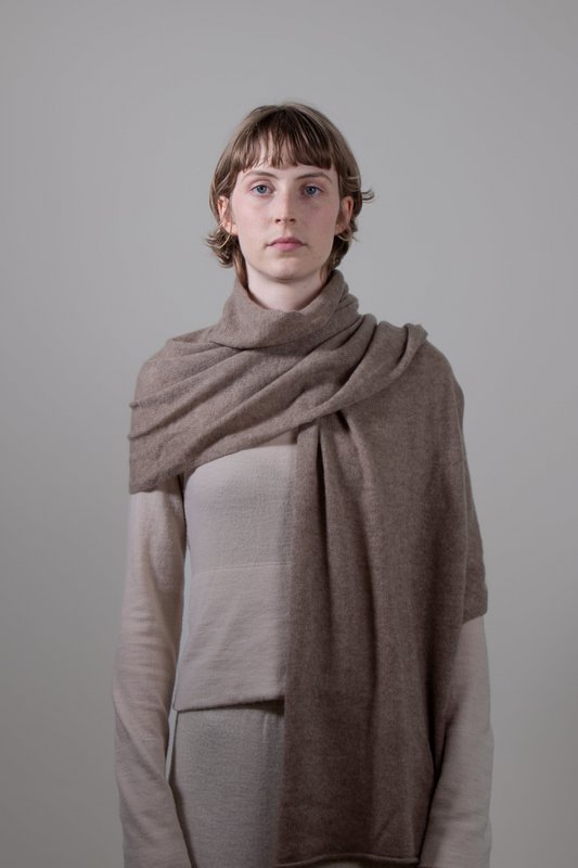 Løs kant - 100% ren cashmere strikket indpakning tørklæde, 60*180 cm