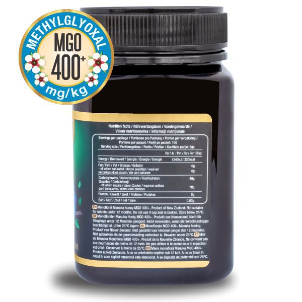 Miel de Manuka 100% pur et brut MGO 400+ (500 grammes)