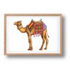 Dierenposter kameel - A4 - babykamer kinderkamer - kraamcadeau - wanddecoratie - handgeschilderd door Mies met aquarel