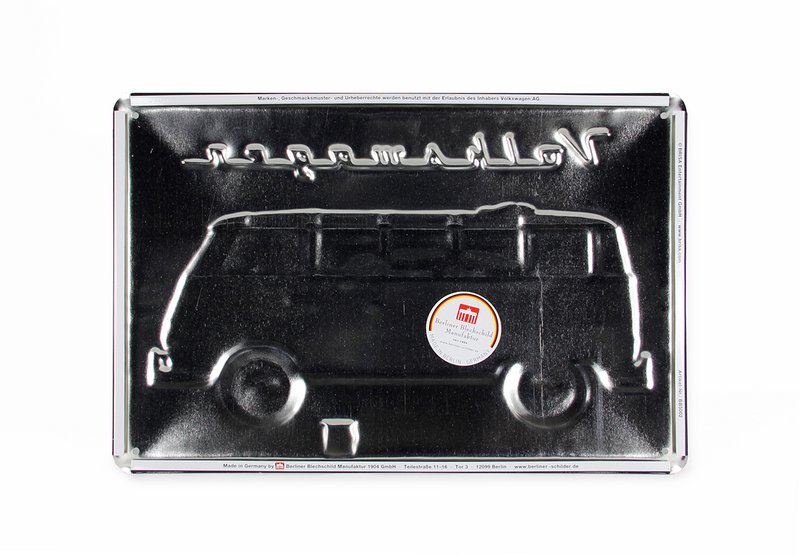 Volkswagen VW T1 Bus Metalskilt 20x30cm - Samba & Beetle/Sort