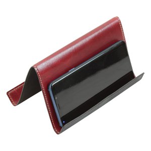 Leren iPad- en iPhone-standaard - rood