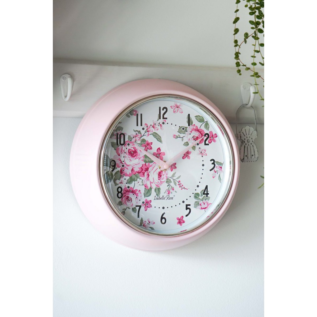 Metal vægur Bella Pink 23 cm Isabelle Rose