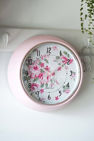 Metallwanduhr Bella Pink 23 cm Isabelle Rose