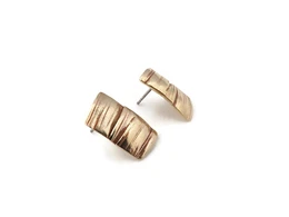 Boucles d'oreilles Puces Bronze Patiné – Rectangulaire Organique
