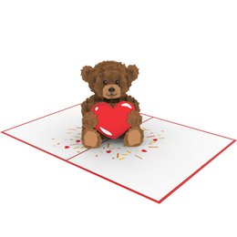 Teddybeer met hart pop-up kaart