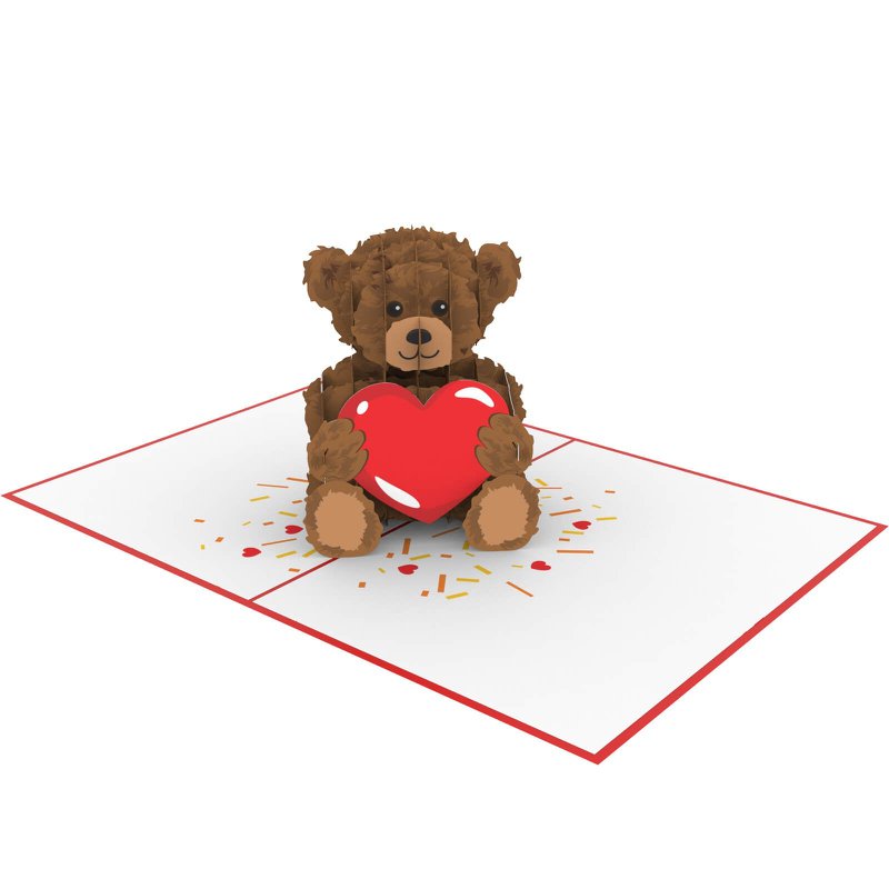 Teddybeer met hart pop-up kaart