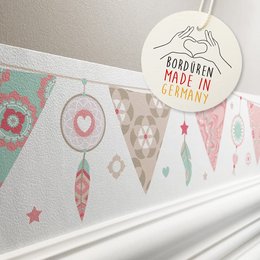 Borde "Dream Catcher & Banderín" Rosa/Menta/Beige