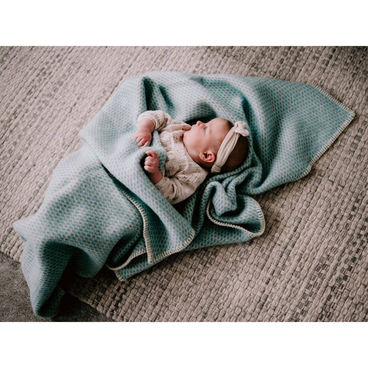 Coperta per culla in lana - Menta