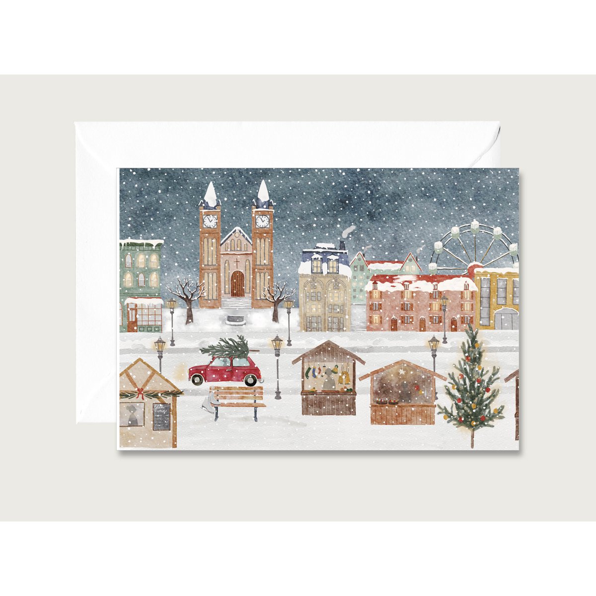 Kerstkaart "Advent magie" - vouwkaart Kerstmis | Advent | Illustratie | Waterverf | Waterverf | Belettering || HART & PAPIER