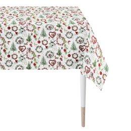 9528 tafelkleed wit / groen / rood - 150X250