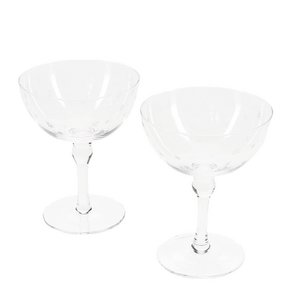 Etched star coupe cocktail glasses 200ml (set of 2) - Clear