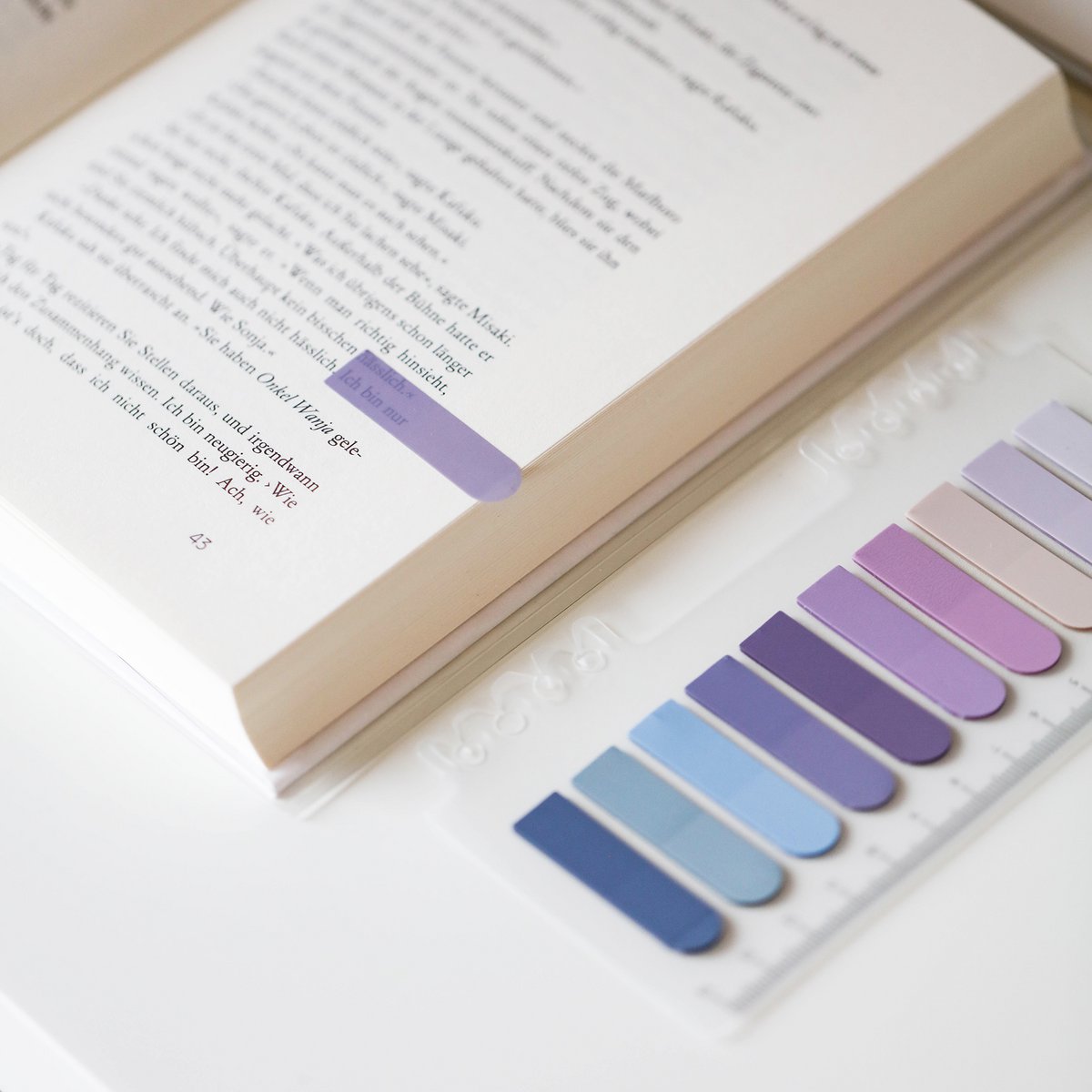 Mystic Purple | Ordinate Pack of 200 Adhesive Strips Adhesive Marker Film | Writeable sticky notes tabs | 10 Colors Adhesive Markers | Adhesive notes l Index Tabs | Page Marker for page marking