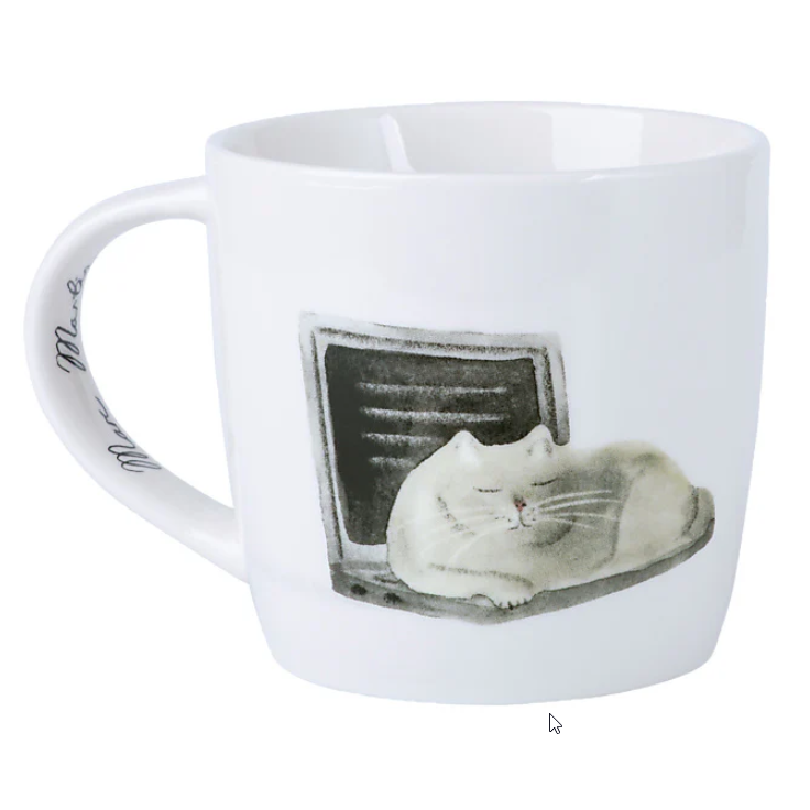M&W FELINE FRIENDS Mug 400ml, Computer Cat, giftbox