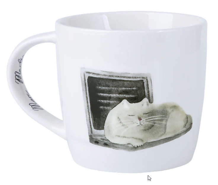 M&W FELINE FRIENDS Mug 400ml, Computer Cat, giftbox