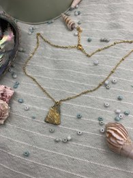 Muschelkette | Paua/Abalone 40 cm goldener Edelstahl handgefertigter Strand-Ozean-Schmuck