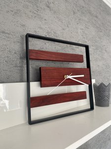 Moderne wandklok edel hout Padauk