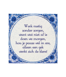 Delft blaue Fliesen - Arbeiten Sie leise