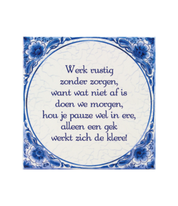 Delft blaue Fliesen - Arbeiten Sie leise