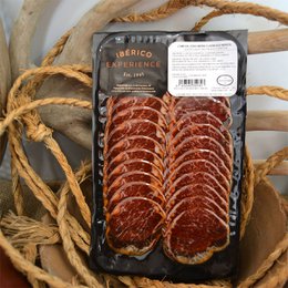 Sliced Iberian cured meat, 50% Iberian, 100g package, 10 servings.