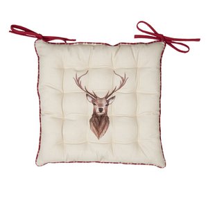 Chair cushion foam 40x40 cm beige red cotton deer seat cushion