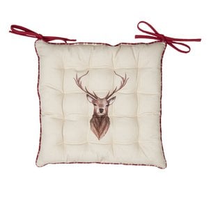 Chair cushion foam 40x40 cm beige red cotton deer seat cushion