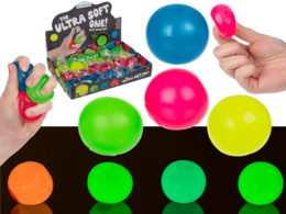 Palla antistress ultra morbida, si illumina al buio,