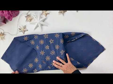 Confezione regalo in tessuto Furoshiki - Confezione da 3 pezzi su un lato