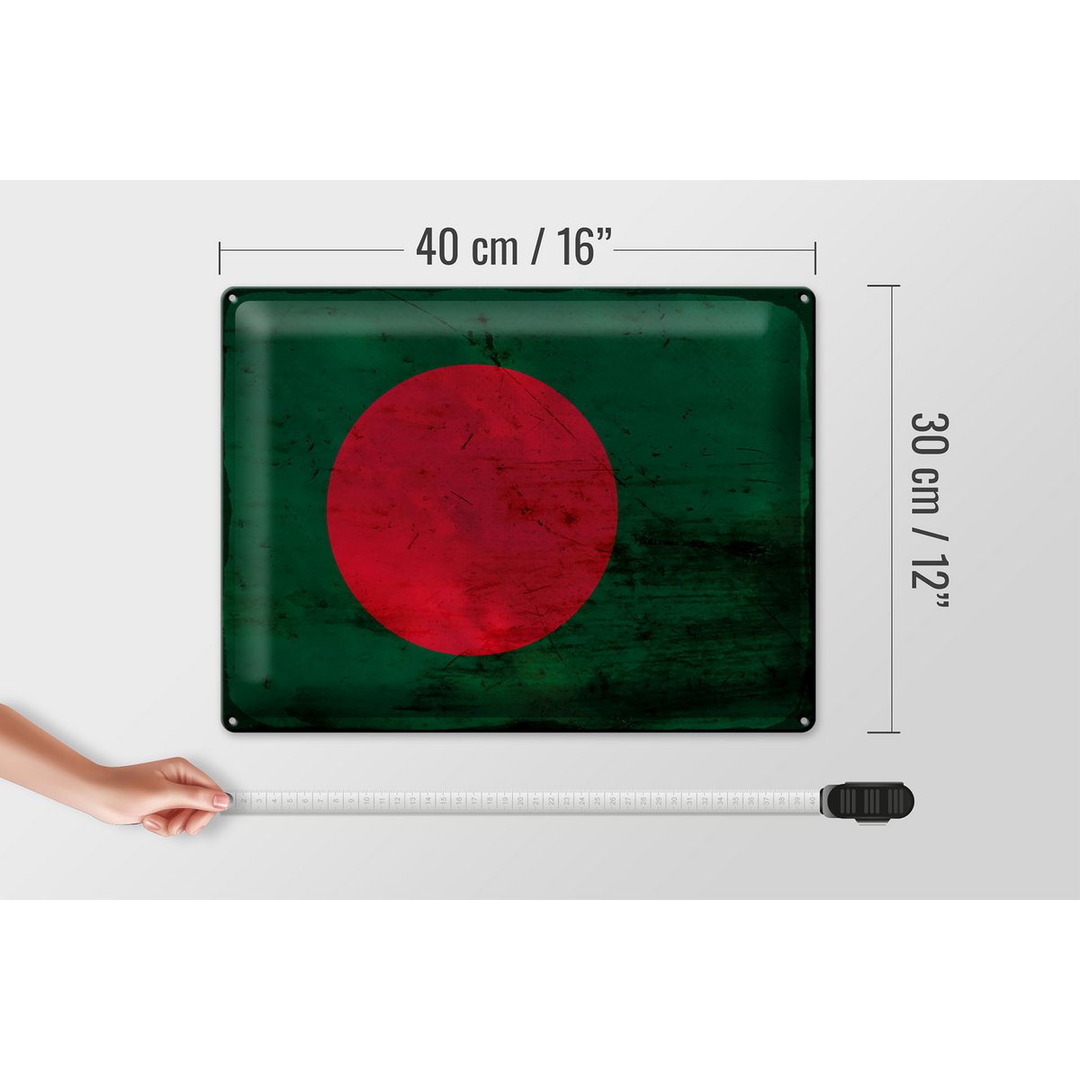 Tin Sign Flag Bangladesh 40x30cm Bangladesh Rust