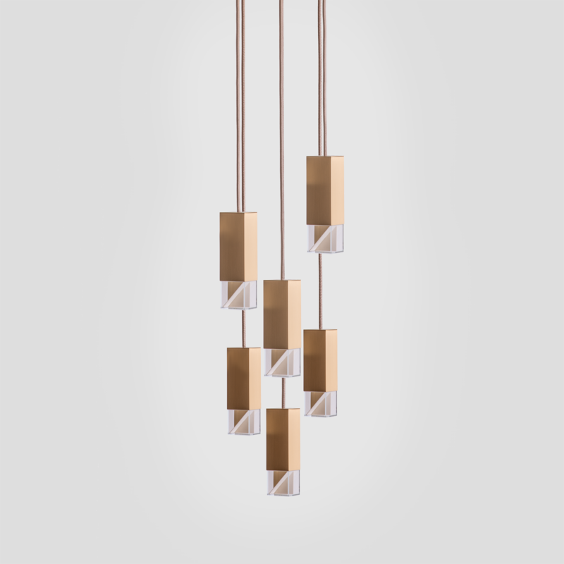 Lampe/én messing 6-lys lysekrone