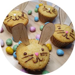 Wooden Easter cup cake cutters - 12 pieces in 1 set