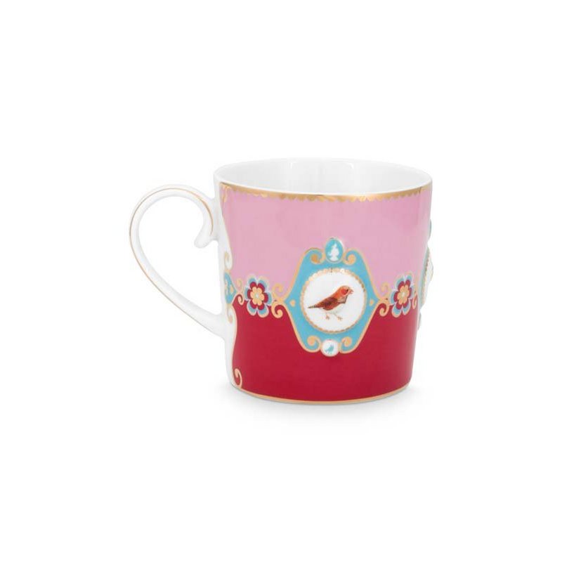 Mug Small Love Birds Medallion Red-Pink 150ml