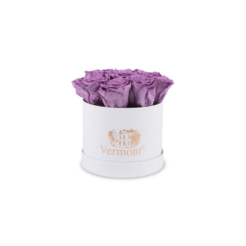 Flores Preservadas Caja Rosa Blanca