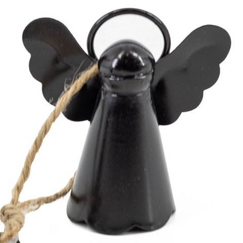 Engelsornament aus Metall, Schwarz