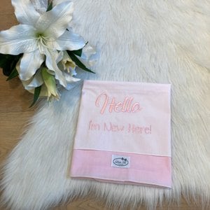 Laken "Hallo, ich bin neuer Herr!" Klassische Liebe hellrosa