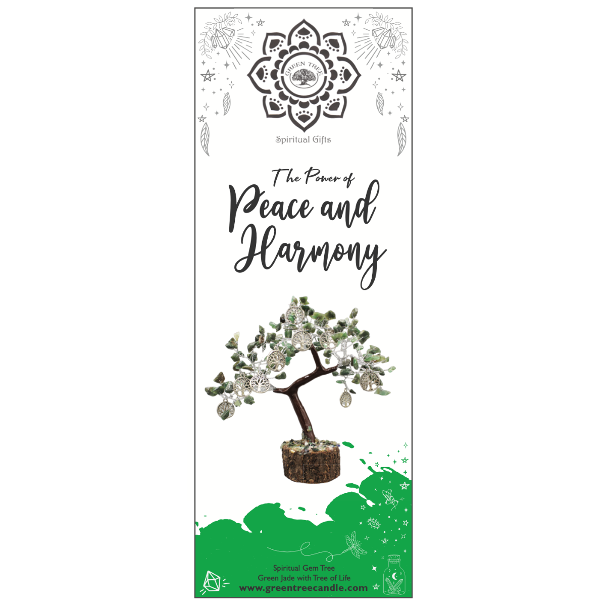Green Jade Peace and Harmony Edelsteinbaum Klein