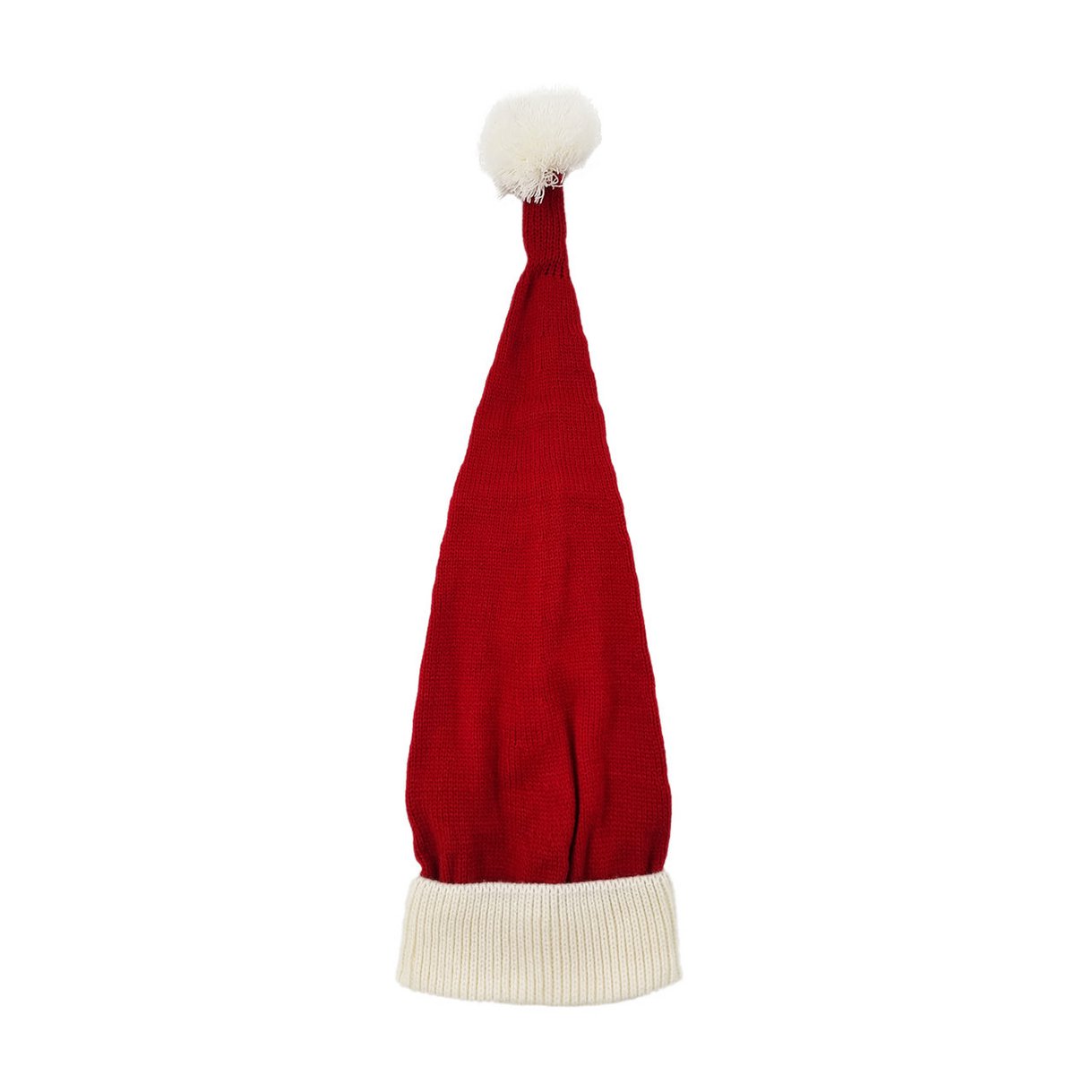 Santa hat - Red with white brim flat knit