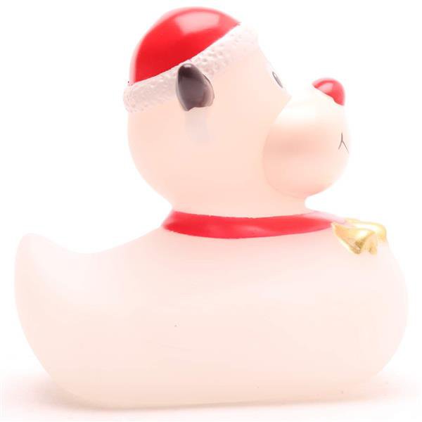 Bathing Duck rendier wit - rubberen eend