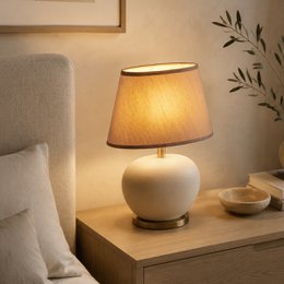 Home Sweet Home Largo oval fabric lampshade - taupe