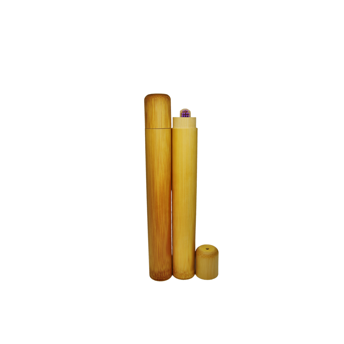 Estuche de viaje para cepillos de dientes de bambú sin marca