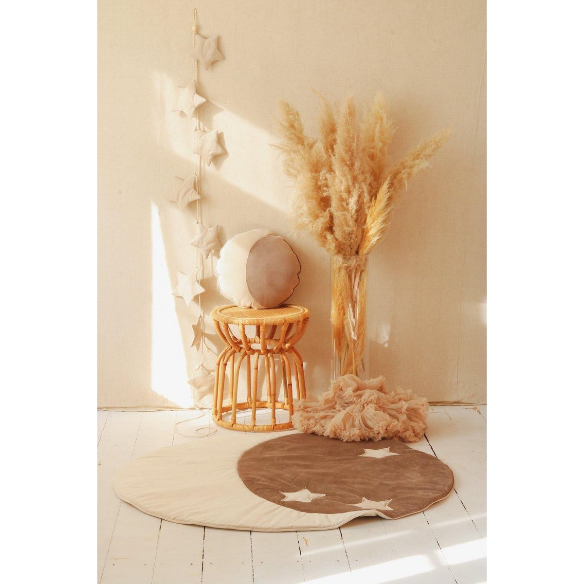 Guirlande en velours « Cream Dust » avec étoiles