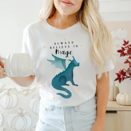 T-shirt Dragon Magic Fantasy - ØKOLOGISK BOMULD Booklover Magic skjorte