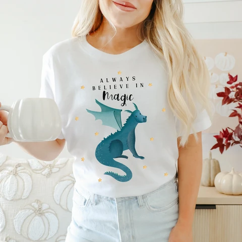 T-Shirt Drache Magic Fantasie - BIOBAUMWOLLE Booklover Magic Shirt