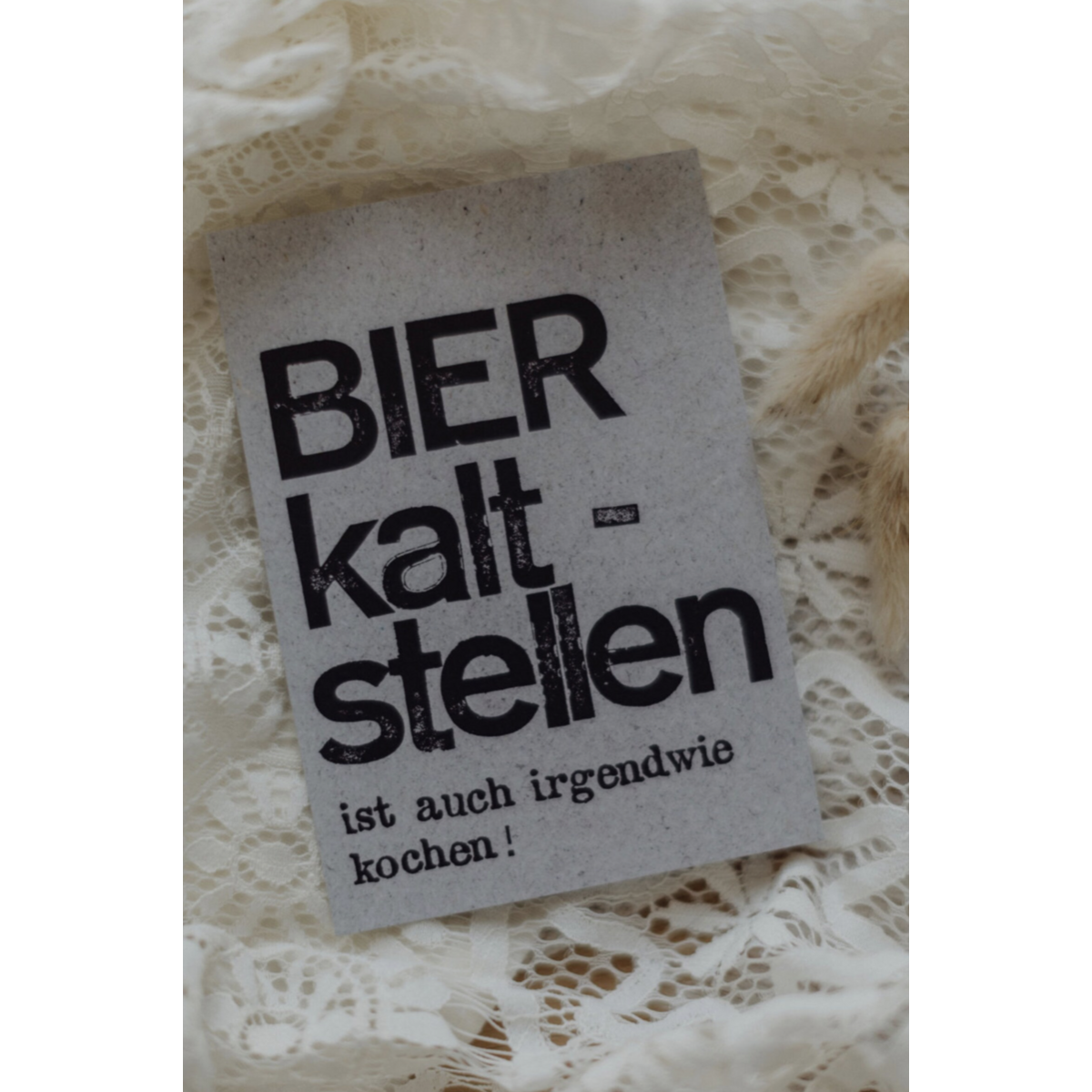 Stamped Postcard "Bier kaltstellen"