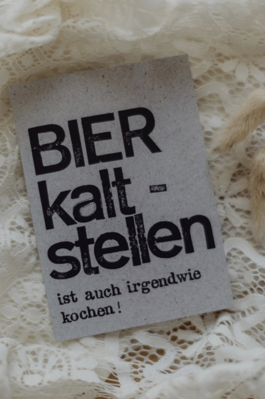 Stamped Postcard "Bier kaltstellen"