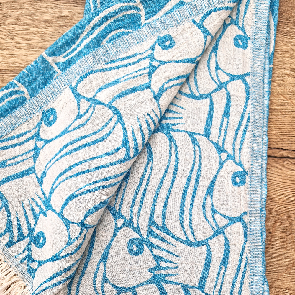 Asciugamano Hammam Nettuno in cotone jacquard