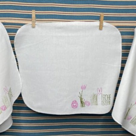 Test handkerchiefs Hand pressure 5er s motif osteredition green pink